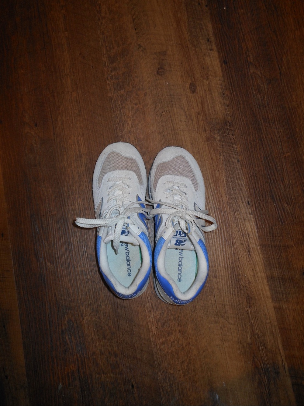 New Balance White and Blue Women's Athletic Sneakers